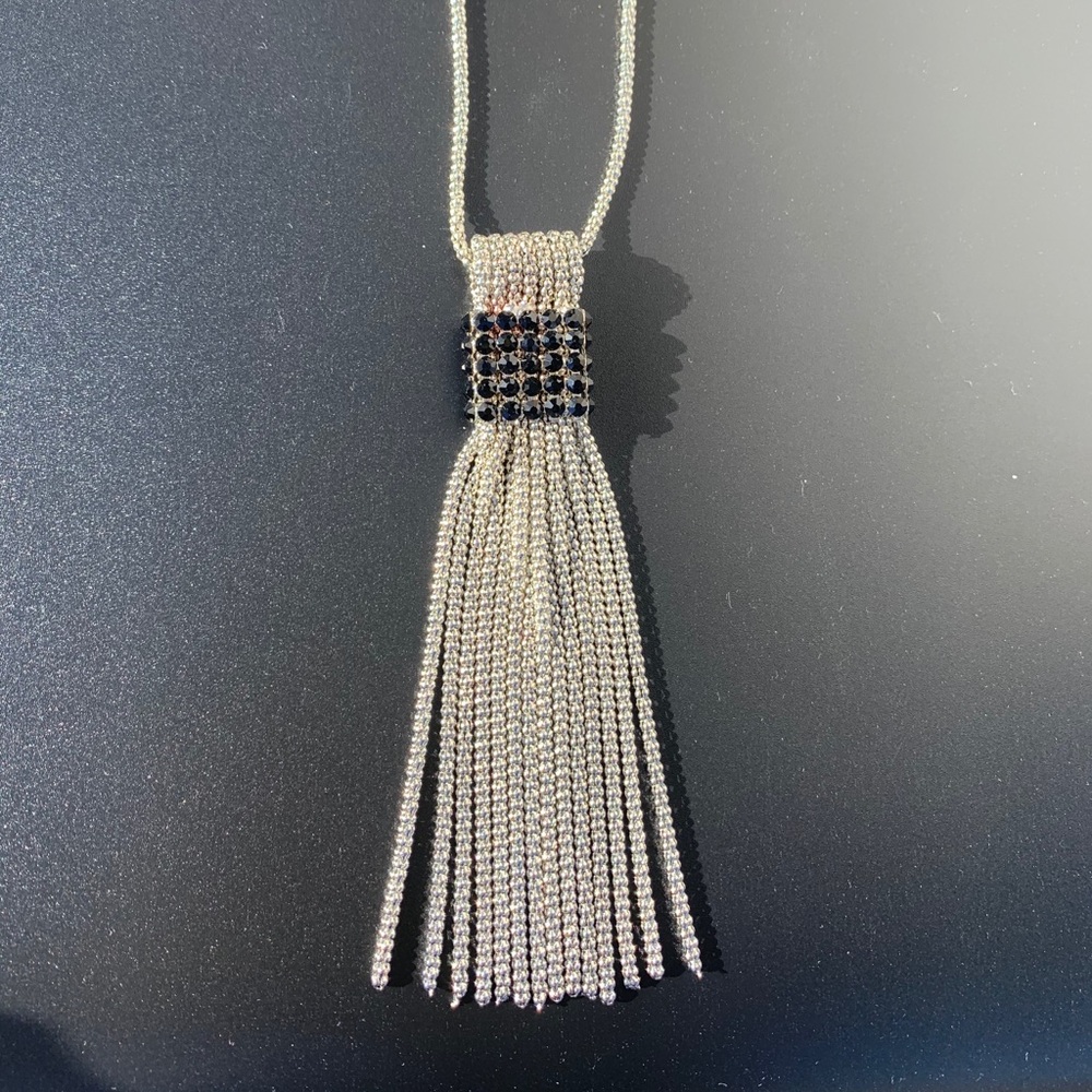 Silver long necklace